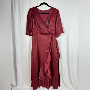 Lulu's Burgundy Wrap Dress